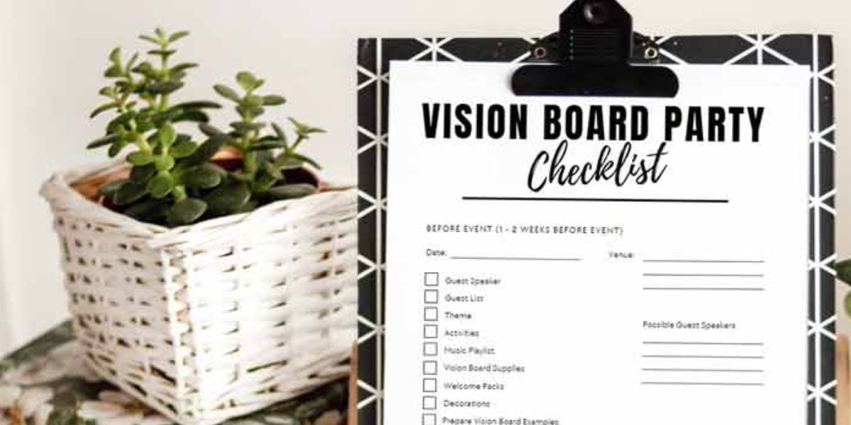 Free vision board party checklist for Christians